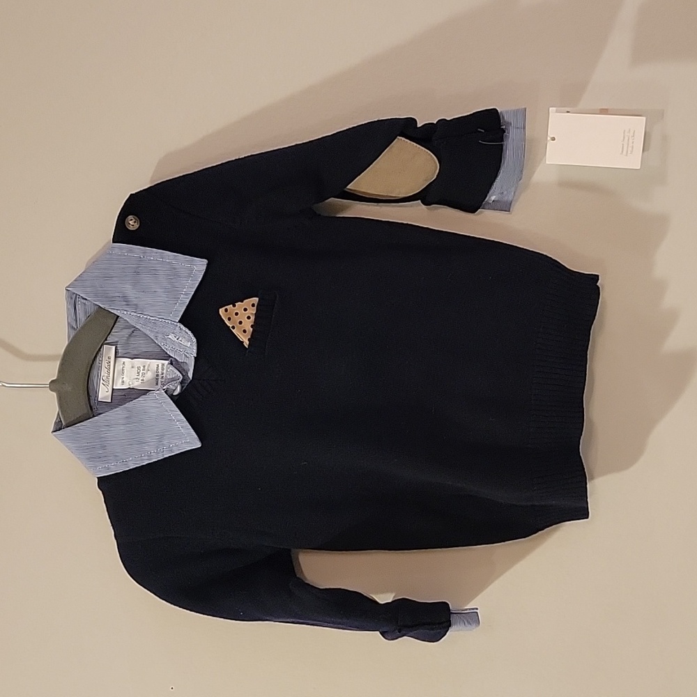 Miniclasix mini clasix dressy sweater up to 12months 12 9-12 navy sweater formal